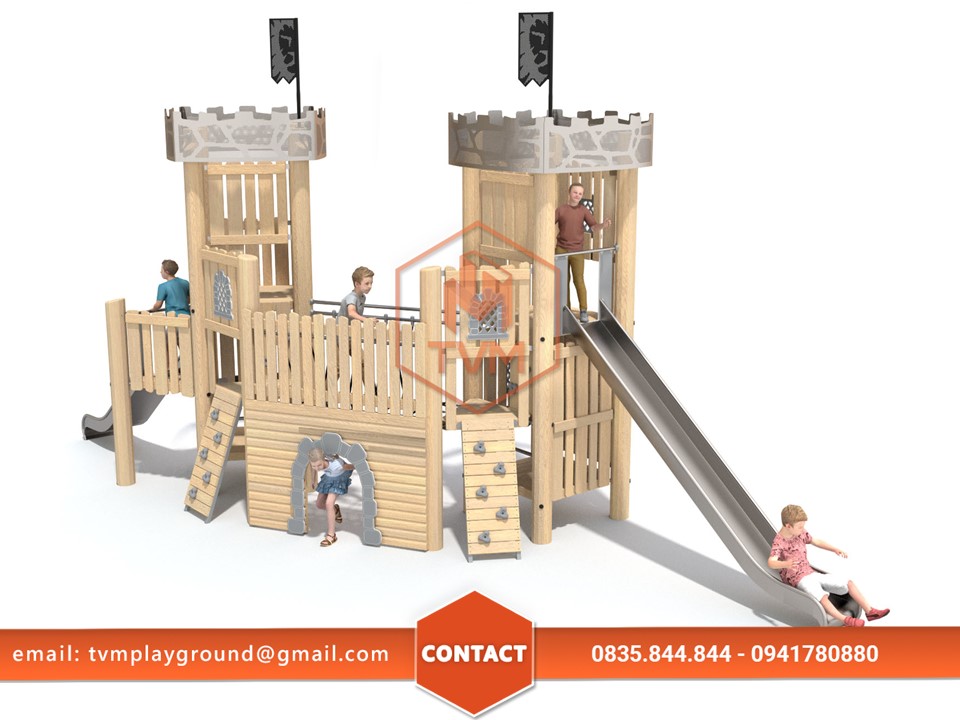 Cầu trượt liên hoàn gỗ là thiết bị sân chơi ngoài trời ửa chuộn hiện nay trên thị trường, được xây dựng lắp ráp ở trường học, công viên, quán cafe, tạo không gian vui chơi giải trí cho trẻ em